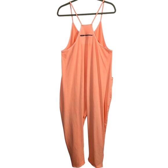 Free People Movement Hot Shot Jumpsuit Womens S Melon Oversize Pockets Boho Chic - Picture 3 of 14
